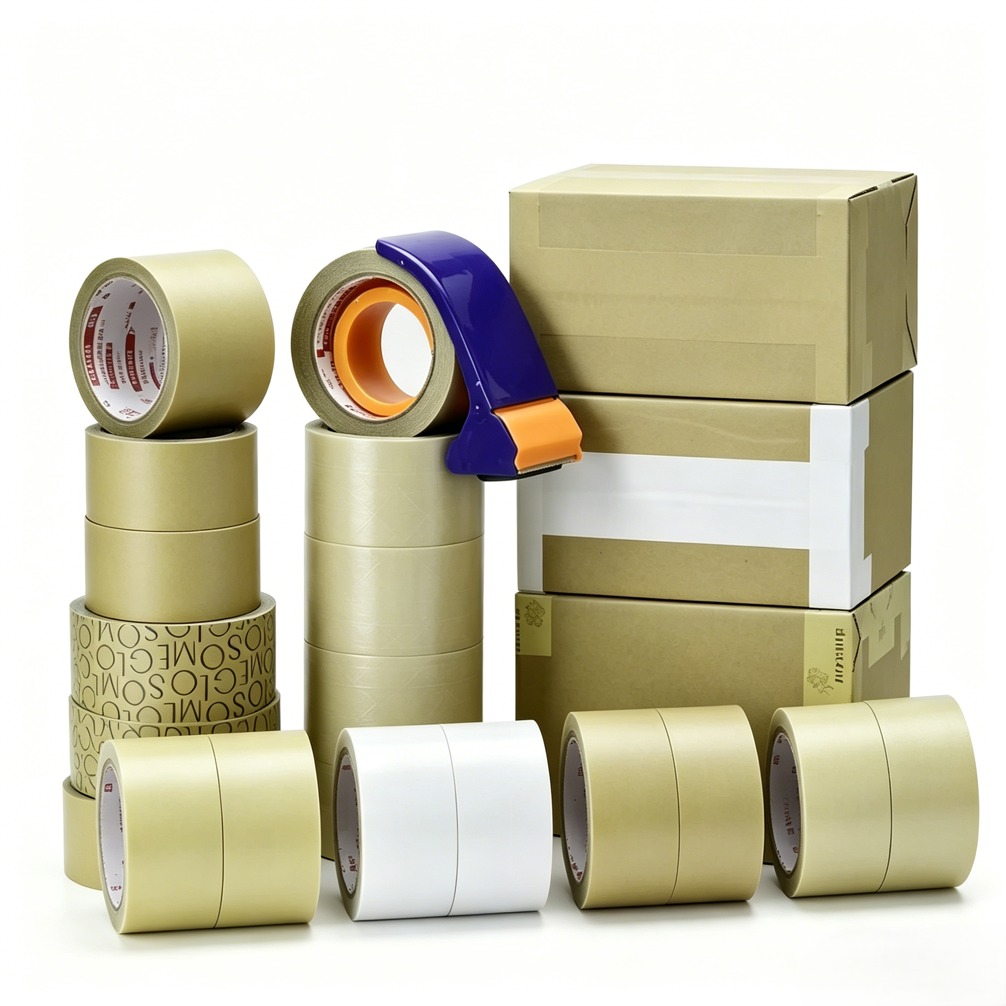 Factory Wholesale Pure Wood Pulp Recycled Custom Logistics Eco-friendly Degradable Self Adhesive Kraft Paper Packing Tape Roll