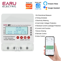 Compteur d'énergie monophasé WiFi Tuya 100A avec protection contre les surtensions et les sous-tensions, mesure bidirectionnelle de l'électricité, compteur de puissance kWh EAEMP1