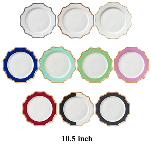 Assiettes de restaurant en céramique verte irrégulière personnalisées YIFAN, vaisselle colorée, assiettes en porcelaine en gros - Product Image 2
