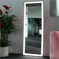 Penjualan Laris Dekorasi Rumah Penyimpanan Pakaian Kamar Mandi Ruang Ganti LED Cermin Panjang Penuh dengan Bingkai