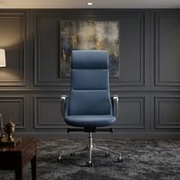 Chaise de bureau de direction ergonomique à dossier haut au design moderne, pivotante, avec siège en mousse moulée