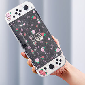 Interruptor transparente OLED <span class=keywords><strong>funda</strong></span> Shell NS controlador Joycon Split TPU <span class=keywords><strong>funda</strong></span> protectora para Nintendo Switch Oled Accesorios - Product Image 2
