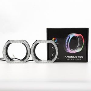 3inch" RGBW 12V O-shaped Multicolor Front <b>Light</b> <b>Led</b> Angel Eyes halo Rings Headlights Decorate Shroud Cover for <b>Projector</b> Lens - Product Image 4