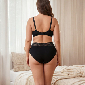 Culottes pour femmes en coton pur, taille haute, avec dentelle, respirantes, pour le commerce transfrontalier, en promotion - Product Image 4