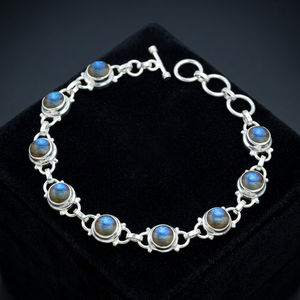 Handmade Bohemian 925 Solid Sterling Silver Bracelet Labradorite Natural Gemstone Women's Partywear Excellent Handcrafted - Product Image 3