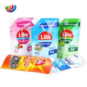 Custom printed 250ml 400ml 1L washing powder soap refillable Liquid stand up Laundry Detergent bag spout pouch packaging