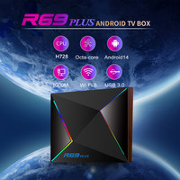 Boîtier TV Ihomemix R69 Plus Android 14 Lecteur Multimédia 8K 3D Wifi6 4 Go 32 Go Box Top IA Allwinner H728 Octa Core R69 Plus