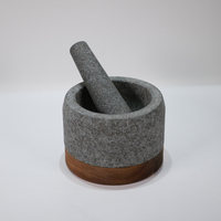 Mortier et Pilon en Granit Direct Usine pour l'Écrasement d'Ail, Ustensile Ménager en Pierre pour Herbes, Épices, Poivre du Sichuan, Piment et Autres