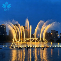 Fontaine d'eau SS304 avec jets de ventilateur LED multicolores programmables, installation facile pour projets de tourisme fluvial