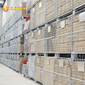 Yüksek kaliteli katlanabilir istiflenebilir galvanizli çelik katlanabilir tel örgü palet kafes - Product Image 6