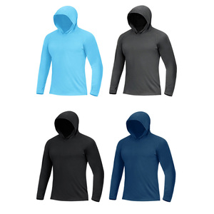 T-shirt da Uomo con Cappuccio a Maniche Lunghe, Comoda, Traspirante, 100% Poliestere, Asciugatura Rapida, Protezione UV UPF 50 - Product Image 3