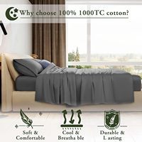Ensemble de draps en coton brossé biologique Cloudland, 100% coton 300Tc, ensemble de draps de lit, draps en satin de coton