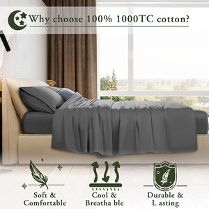 Cloudland Hữu Cơ chải bông tấm thiết lập 100% 300tc bông tấm Ga Trải Giường thiết lập bedsheets cotton <span class=keywords><strong>satin</strong></span> - Product Image 3