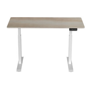 एर्गोनोमिक दोहरी मोटर स्थायी डेस्क ऊंचाई-समायोज्य आधुनिक डिजाइन धातु प्रबलित आयताकार स्तंभ लकड़ी शीर्ष घर कार्यालय अध्ययन - Product Image 4