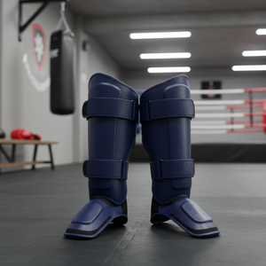 Eagle View Protège-tibias et protège-pieds élastiques en cuir PU pour MMA, Muay Thai, Kickboxing, pour l'entraînement - Product Image 3