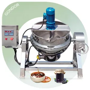 Grade Food Boiler Jam Cooker Double Jackets Thermo Oil Cooking Planetary Mixer Pot Meat Tilting Jacket for Soup