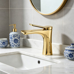 Grifo de Latón <span class=keywords><strong>Newport</strong></span> de Alta Calidad - Grifo Mezclador Moderno para Lavabo de Baño en Color Dorado con Diseño Ahorrador de Agua - Product Image 2