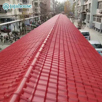 Tejas de PVC Rojas Impermeables para Techos, Tejas de Resina Resistentes al Fuego, Material de Construcción Duradero