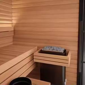 Sauna en bois de cèdre rouge personnalisable pour 2 à 4 personnes avec chauffage Réchaud à vapeur extérieur classique traditionnel pour la perte de graisse - Product Image 4