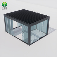 Pergola étanche Bioclimatica Gazebo Persienne automatique motorisée Pergola extérieure à persienne en aluminium avec capteur de pluie pour villa