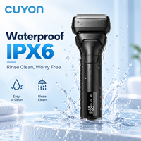 Rasoir électrique professionnel pour hommes à double lame flottante, rechargeable par Type-C, avec design étanche IPX6