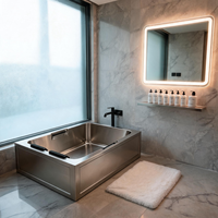 Bain froid carré moderne personnalisé en acier inoxydable 304 pour traitement par le froid, idéal pour l'intérieur et l'extérieur, salle de bain et hôtel