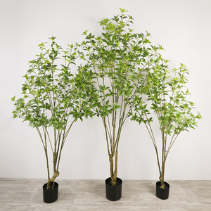 Arbre artificiel de Pieris japonica 154cm 175cm 200cm, fleur en soie, décoration intérieure, plante d'olivier hautement réaliste, ornement - Product Image 1