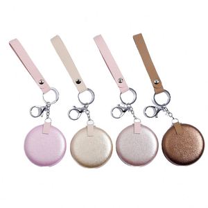 Porte-clés miroir double face mat personnalisé, miroir de maquillage portable, logo personnalisable, vente en gros d'usine - Product Image 1