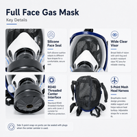 Masque à gaz intégral en silicone CF02 avec filtre RD40 Niveau 2 pour peinture, soudage, meulage, harnais en maille, étanchéité par prise, OEM CE Usine