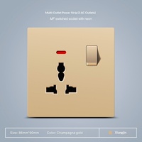 Enchufe de Pared Británico con Protección Infantil, Panel con Interruptor USB, Tres Orificios, Estándar del Reino Unido