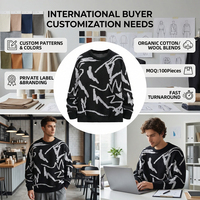Pull en maille décontracté à col rond pour homme, manches longues, hiver, personnalisable avec logo, pour OEM