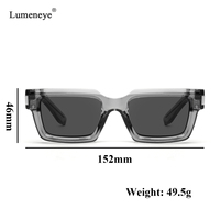 2025 Vintage noir concepteur lunettes de soleil femmes rétro Transparent luxe carré rectangulaire bleu lentilles hommes UV400 haute qualité