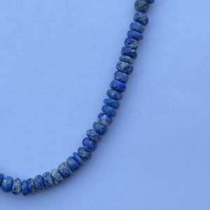 Jewel Creation 6mm 8mm 10mm 12mm Natural Blue Lapis Lazuli Smooth Rondelle Gemstone Beads Strands AAA Grade <b>Gold</b> Anniversary - Product Image 3