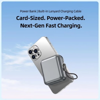 Chargeur portable 20000mAh 22.5W, charge rapide, PowerBank avec câble Type C détachable intégré, indicateur LED, double port