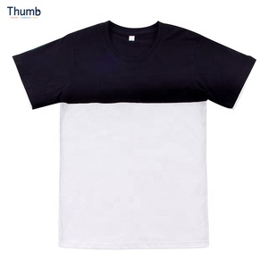 T-shirt col rond à manches courtes de thaïlande, vente en gros, blanc et blanc, 100% coton, maillot décontracté intelligent, col rond - Product Image 1