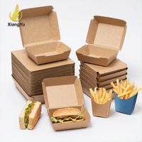 Lot d'emballages alimentaires en papier kraft brun recyclé, résistant à la graisse et anti-fuite, de qualité alimentaire, pour sushis et burgers