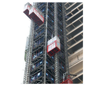 GJJ 2022 ลิฟต์ก่อสร้างไฟฟ้าใหม่เครื่องยนต์ไฟฟ้ามอเตอร์ PLC กระปุกเกียร์แบริ่งขายดีก่อสร้างลิฟท์รอก - Product Image 3