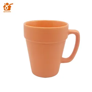 13Oz Oranje Juicer Nieuwigheid Aangepaste Jumbo Stapelen Koffie Keramische Mok Gift Set Met Vierkante Handvat
