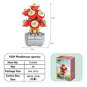 Bloques de Construcción FEELO FL1318, Mini Juguete de Planta Decorativa en Maceta para Niños, Bloques de Plástico ABS, Juguete de Ensamblaje - Product Image 3