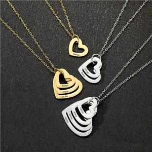 Collana con Ciondolo a Cuore in Acciaio Inossidabile Placcato Oro Rosa 18K, Regalo Personalizzabile con Incisione - Product Image 5
