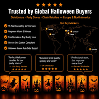 Ensemble de 3 bougies LED sans flamme pour Halloween, impression personnalisée OEM, fonctionnement sur piles, minuterie à distance, flamme vacillante 3D, décoration d'intérieur