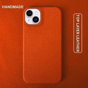 genuine leather phone case online and customize for Iphone 14 13 12 11 Leather Magnetic Waterproof rechargeable phone case