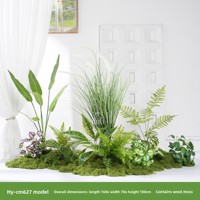 Plantes artificielles pour aménagement paysager, vignettes d'angle, arrangements de bonsaï, mousse bionique, combinaisons de fleurs artificielles et de mousse