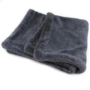 超吸水细节毛巾洗车超细纤维布1200GSM灰色大干燥毛巾超细纤维60x90cm厘米