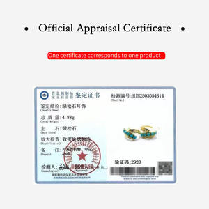 Boucles d'oreilles créoles élégantes en forme de feuille de bambou turquoise Mode géométrique classique unique - Product Image 5