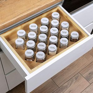 Organizzatore per Spezie in Bambù, Mensola da Parete o da Bancone per Erbe e Condimenti, Porta Spezie per Armadietto da Cucina - Product Image 5