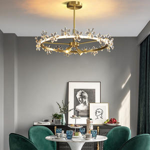 โคมไฟระย้าคริสตัลทองแดงสไตล์นอร์ดิกหรูหราสำหรับห้องนั่งเล่น ห้องนอน ห้องทำงาน ดีไซน์สร้างสรรค์ทันสมัย เหมาะสำหรับห้องวิลล่า แสงไฟระดับกลาง - Product Image 3