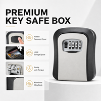 Kotak Kunci Kata Sandi 4 Digit, Kotak Aman Gantung Portabel dengan Bodi Paduan Aluminium untuk Rumah, Kantor, dan Penyewaan