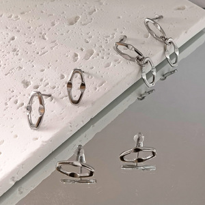 Stainless Steel Geometric Rhombus <b>Stud</b> <b>Earrings</b> <b>For</b> <b>Men</b> And Women Minimalist Fashion Jewelry Yiwu Origin - Product Image 1