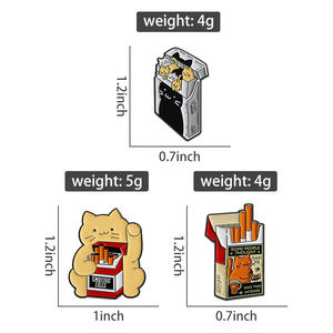 Algunas personas pensaron que era demasiado intenso esmalte Pin gato de dibujos animados caja de cigarrillos Fumar <span class=keywords><strong>mata</strong></span> broche solapa insignia joyería regalos - Product Image 6